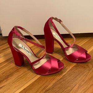 Nina Hot Pink Satin Shoes